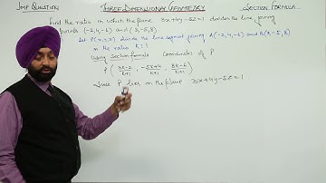 Best l ICSE CLASS 11 MATH l Three Dimensional Geometry l Important Question Section Formula l L32