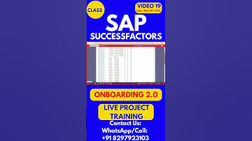 SAP SuccessFactors Onboarding 2 0 Training Online Class 19 28th Oct 2025 #sapsuccessfactorstraining