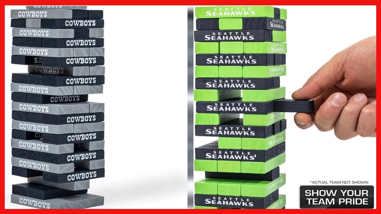 NFL Pro Football Tabletop Stackers Block Game by Wild Sports - Perfect Gift for NFL Football Fan