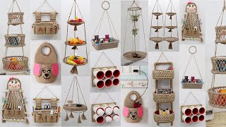 10 Hanging Storage Organizer from Waste Materials, Jute Craft Ideas