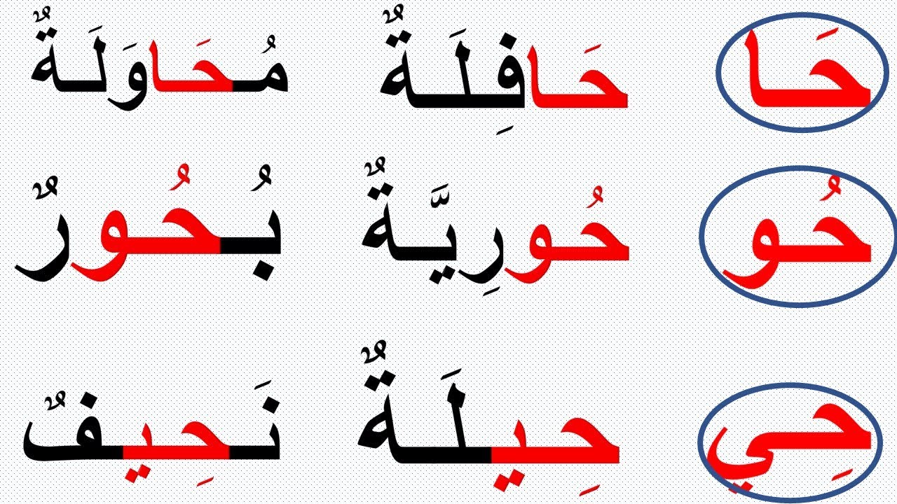 تعليم حرف الحاء مع الحركات القصير والطويلة - YouTube
