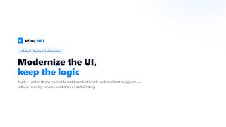 Foundation - Module 7: Modernize a Wisej.NET dashboard
