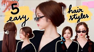 💖5 EASY HAIRSTYLES ทำผมเองง่ายๆ ใน 5 นาที สวย ปัง ผมไม่ร่วง! | Babyjingko