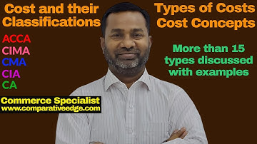 Classification of Costs | Types of Cost | Elements of Cost | Cost Concepts |  ACCA F2 | CMA  | CIA |