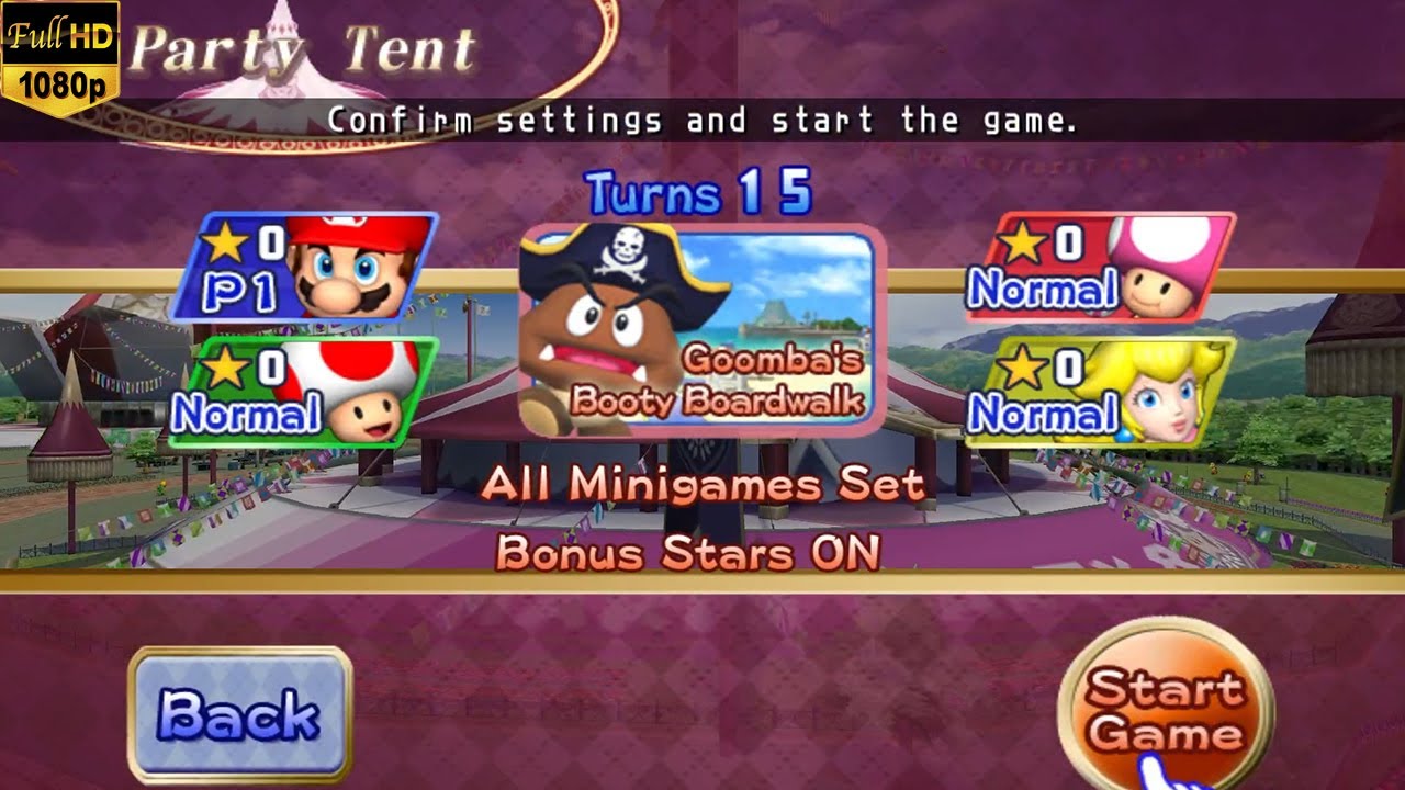 Mario Party 8 - Battle Royale - Goomba's Booty Boardwalk - Mario vs Peach vs Toadette vs Toad