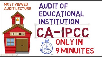 Audit of Educational Institution in 9 mins! (CA CS CMA AUDIT LECTURES)