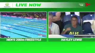 Kai Taylor, son of Barcelona '92 Olympic medalist Hayley Lewis, winning the 200m freestyle final