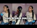 attempting the sleek braided ponytail on my twin sister