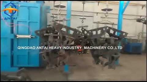 Overhead monorail continuous conveying shot blasting machine
