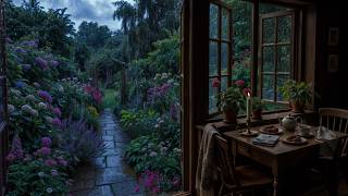 🪟 Morning Rain by the Window | Soft Rainfall & Flower Garden Ambience for Focus