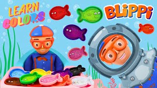 Blippi Learning Colors Activity with Fun Fish Bowl Color Matching Playset | Learning Kids Toy Video!