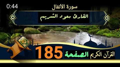 سورة الأنفال الصفحة 185 القارئ الشيخ سعود الشريم