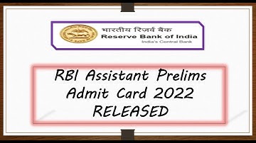 RBI Assistant Prelims Admit Card 2022 RELEASED | How to download Admit Card | Exam Dates |