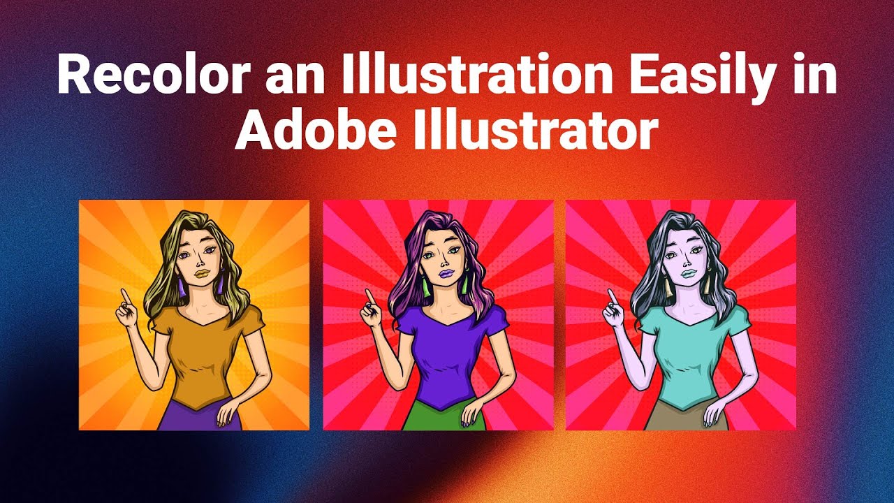 How to Change Colors Fast - Adobe Illustrator Recolor Artwork Tool ...