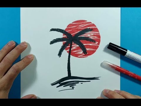 Como dibujar una palmera paso a paso 5 | How to draw a palm tree 5 - thptnganamst.edu.vn