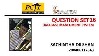 Question Set 16 | DBMS | JAVA INSTITUTE