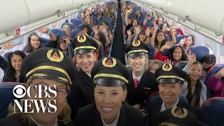 All-women Delta crew flies 120 girls to NASA to encourage female aviators All-women Delta crew flies 120 girls to NASA to encourage female aviators