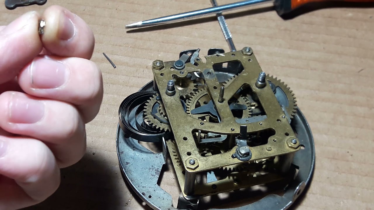 Salmon Mauthe Alarm Clock Movement Disassembly - YouTube