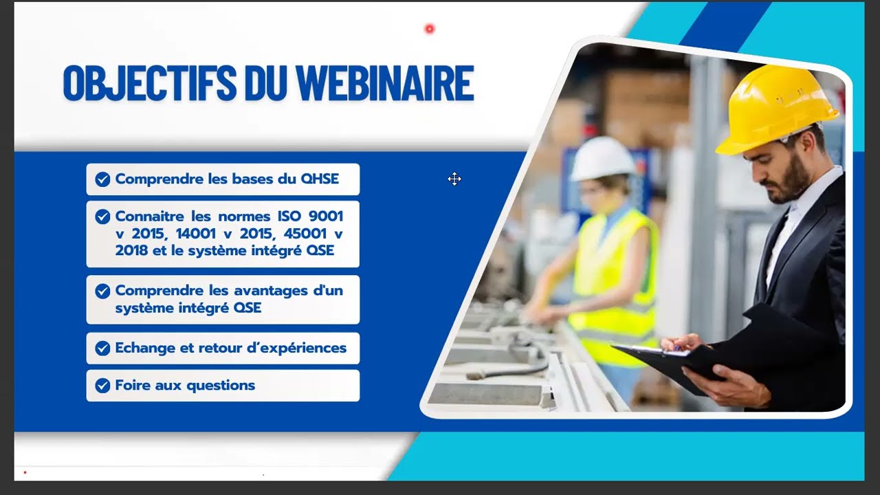Webinaire QHSE – Initiation à la Qualité, Hygiène, Sécurité et Environnement