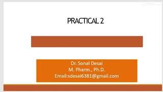 Practical 2: Estimation of Paracetamol and Mefenamic acid by Simultaneous Equation Method