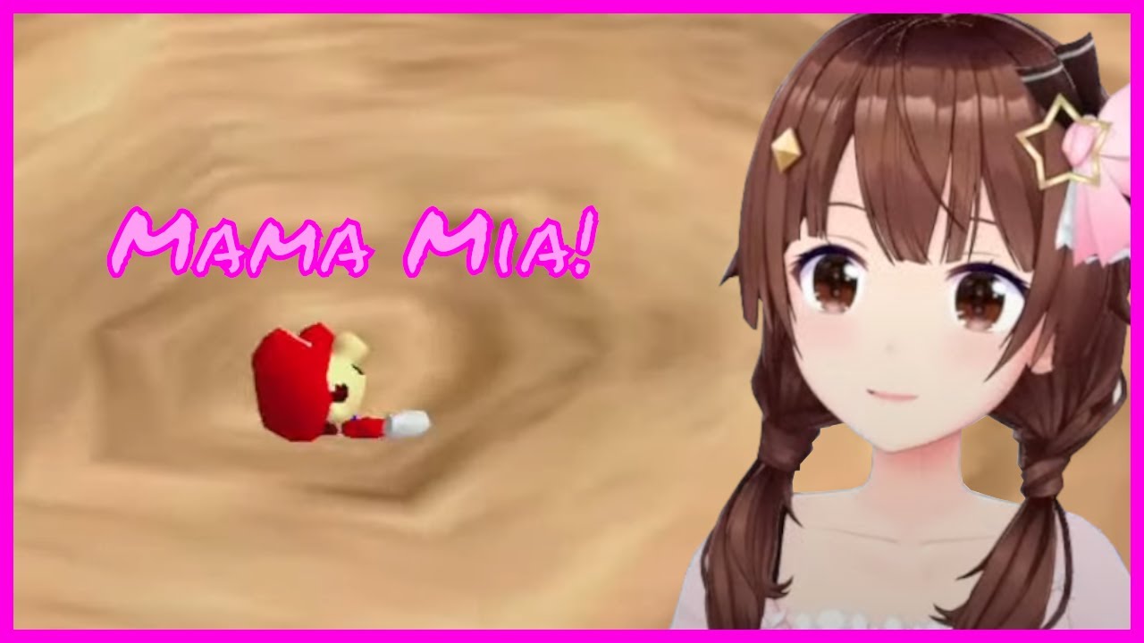 Tokino Sora enters the Desert Stage in Super Mario 64 [Hololive]