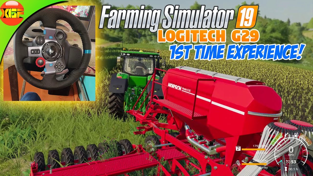 Farming Simulator Gameplay with Steering Wheel! First -