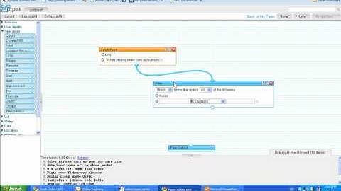rss filtering with yahoopipe