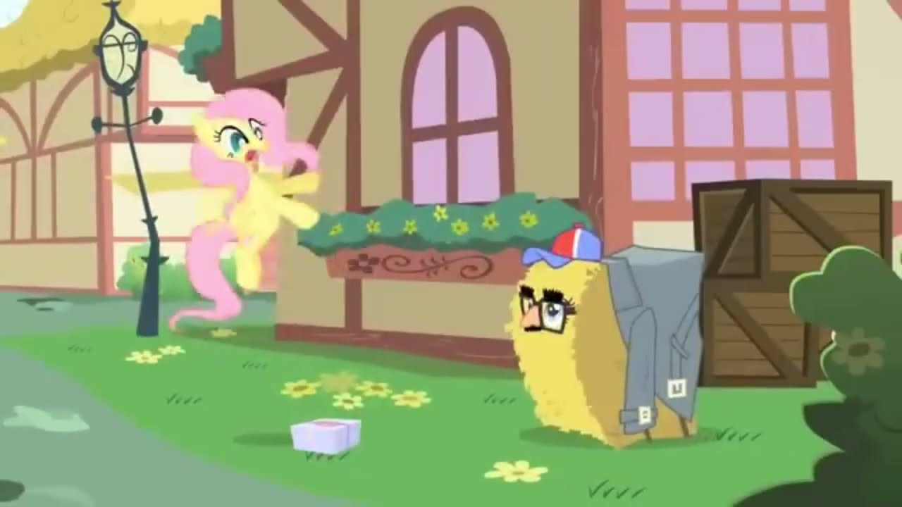 Fluttershy Scared of Pinkie Pie's Costume