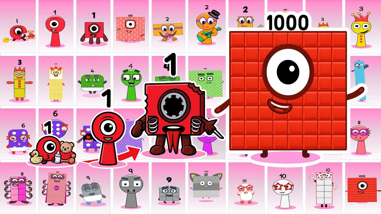 Sprunki OC Numberblocks: Baby to Kid to Adult Evolution 1 to 1000 | Compilation Incredibox 