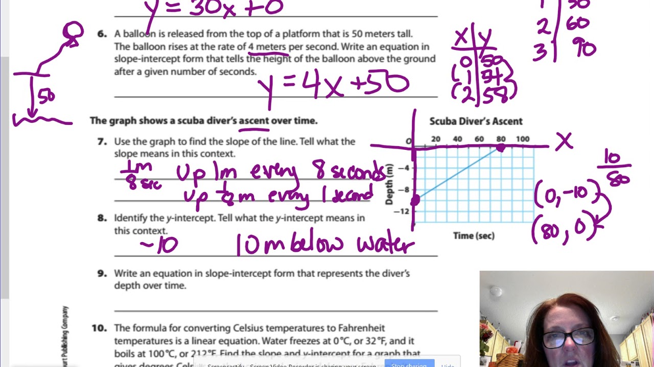 writing linear equations from a table practice and problem solving c answers