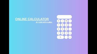 How to make a online calculator by using html and css