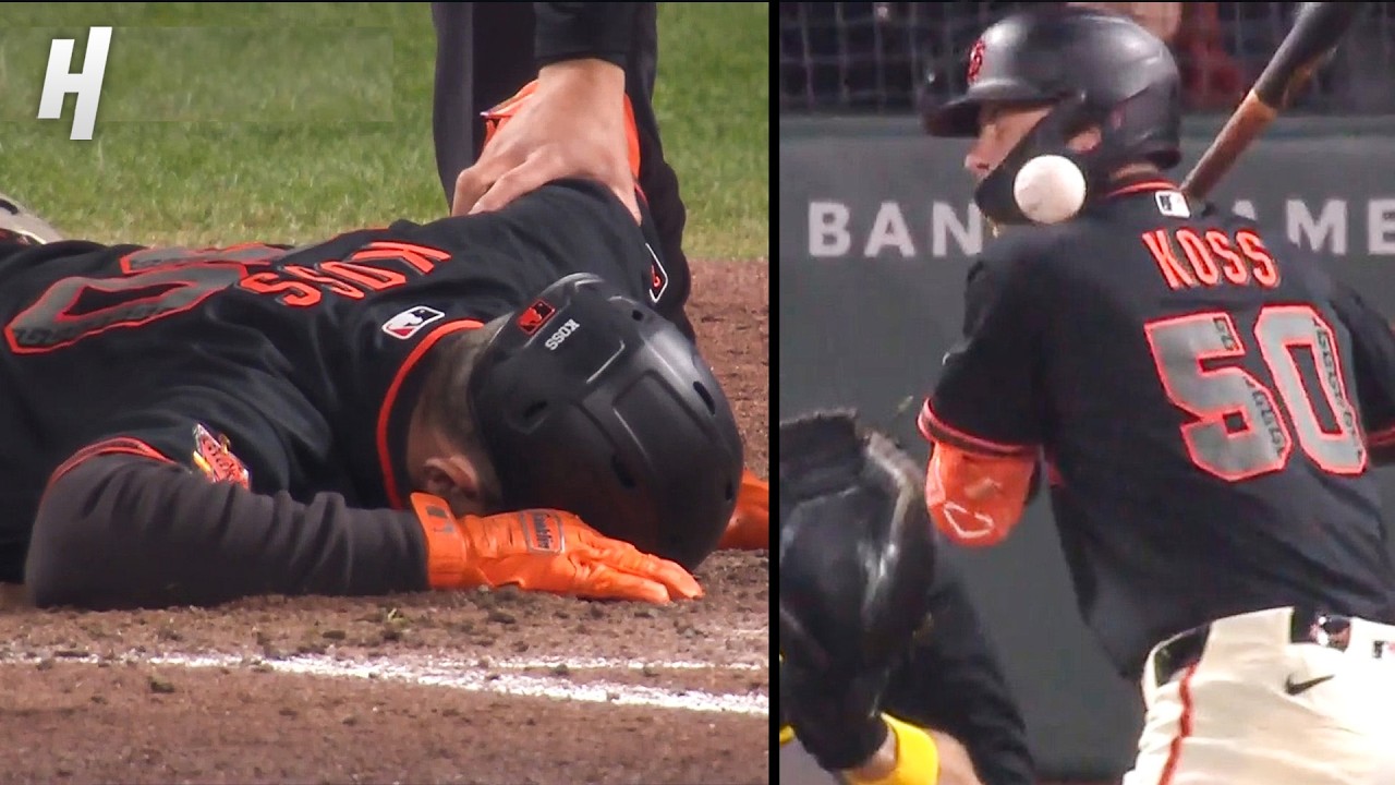 Christian Koss gets HIT in the Helmet by Cam Sanders 😳