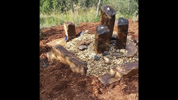 Basalt columns water feature