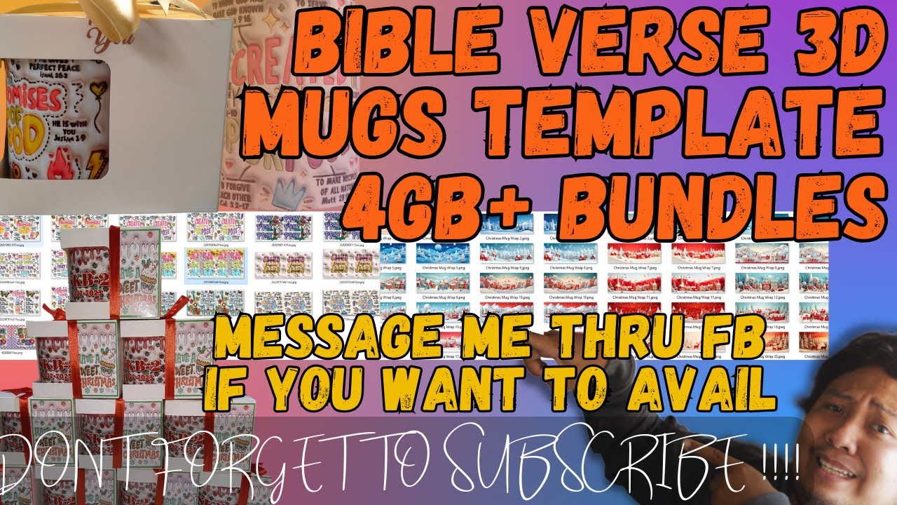 BIBLE VERSE 3D DESIGNS FOR MUGS PRINT TEMPLATE BUNDLE W/ CHRISTMAS 3D ...