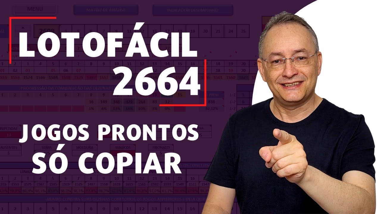 Copie esses Jogos para Lotofácil 2664 – Chance para 14 Pontos