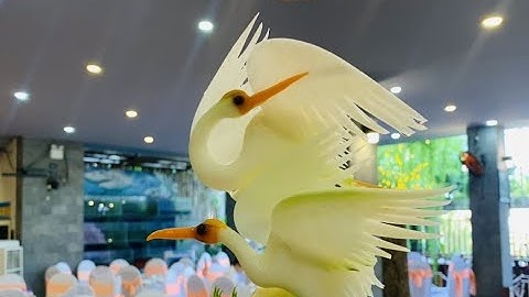 How to make a stork | Cắt tỉa con cò từ quả đu đủ | Art Carving