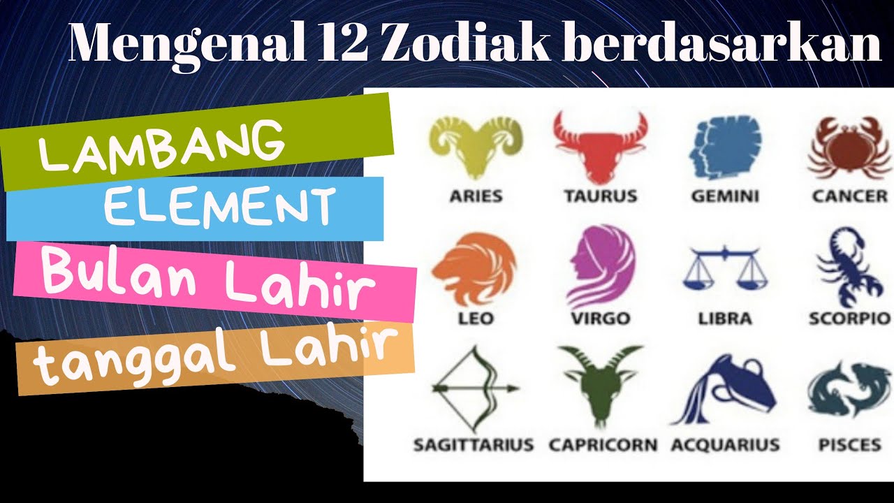 12 ZODIAK berdasar : lambang, elemen, bulan, dan tanggal lahir - YouTube