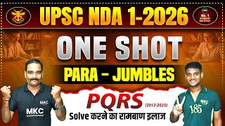 🔴NDA 1 2026 ENGLISH: PARA-JUMBLES | Best Strategy to Solve PQRS | English for NDA 1-2026🔥 | MKC