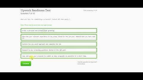 Upwork Readiness test 5 out of 5