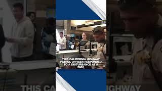 Officer uses sign language skills to defuse tense situation at DMV office.