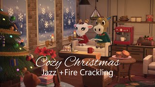 Cozy Christmas in Animal Crossing 🎄 Jazz and Fireplace Crackling 🎄