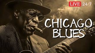 🔴 24/7 Chicago Blues Radio • Slow Blues & Smoky Guitar for Work and Long Drives
