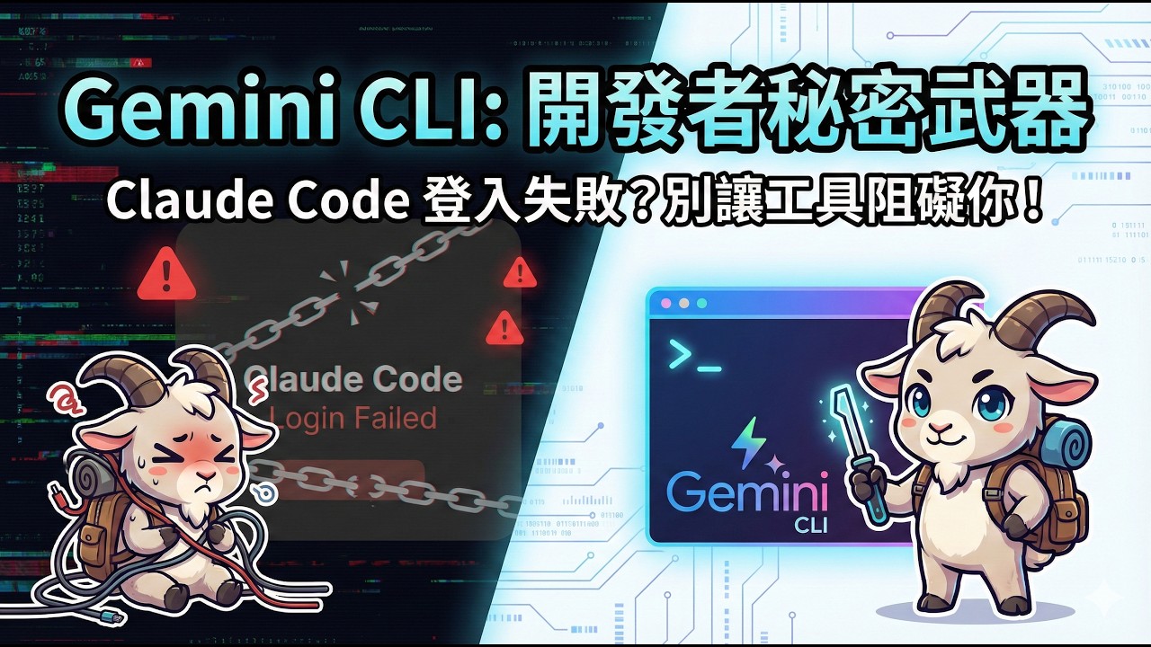 Claude Code 掛了怎麼辦？沒關係，你還有 Gemini CLI - YouTube