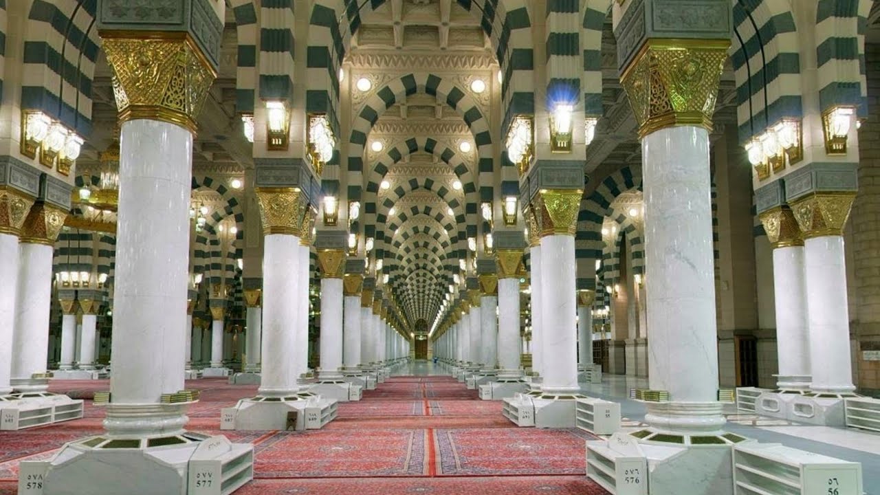 Masjid E Nabawi Interior And Outside View Youtube