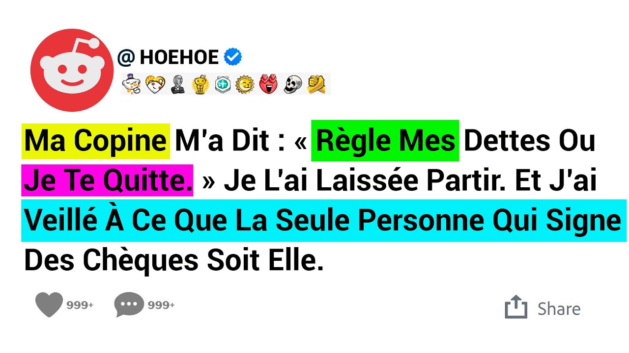 Ma Copine M’a Dit : « Règle Mes Dettes Ou Je Te Quitte. » Je L’ai Laissée Partir. Et J’ai Veillé À..