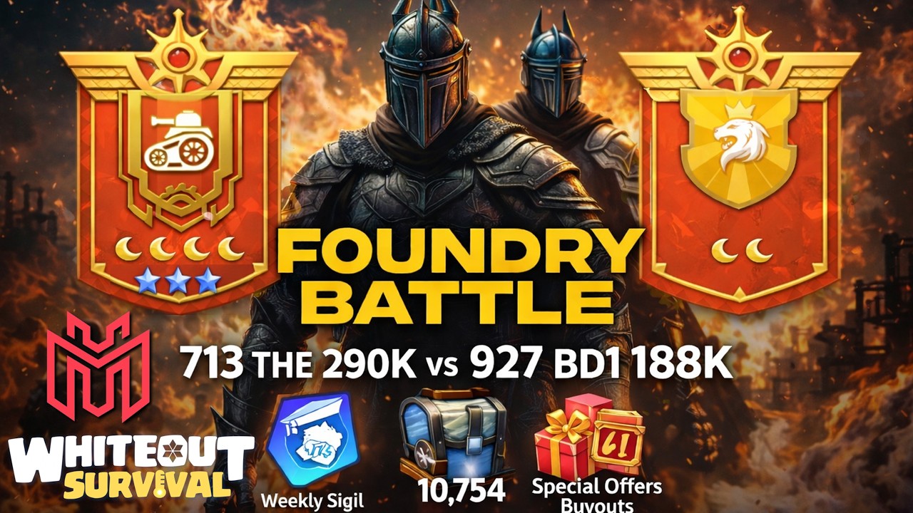 WE WON! Foundry Battle Victory. Whiteout Survival 713 THE vs 927 BD1 (290K-188K). Bonus Sigil Buyout