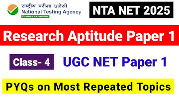 Class 4 10 Most Repeated PYQs | UGC NET 2025 | UGC NET JRF Preparation 2025 in Hindi |UGC NET MENTOR