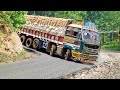 Dangerous Drive At Risky Ghat Turnings | Truck Driving Skills | Truck Lorry Videos | Trucks In Mud