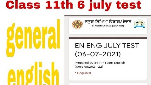 #PSEB #class 11th general english test || with all solutions