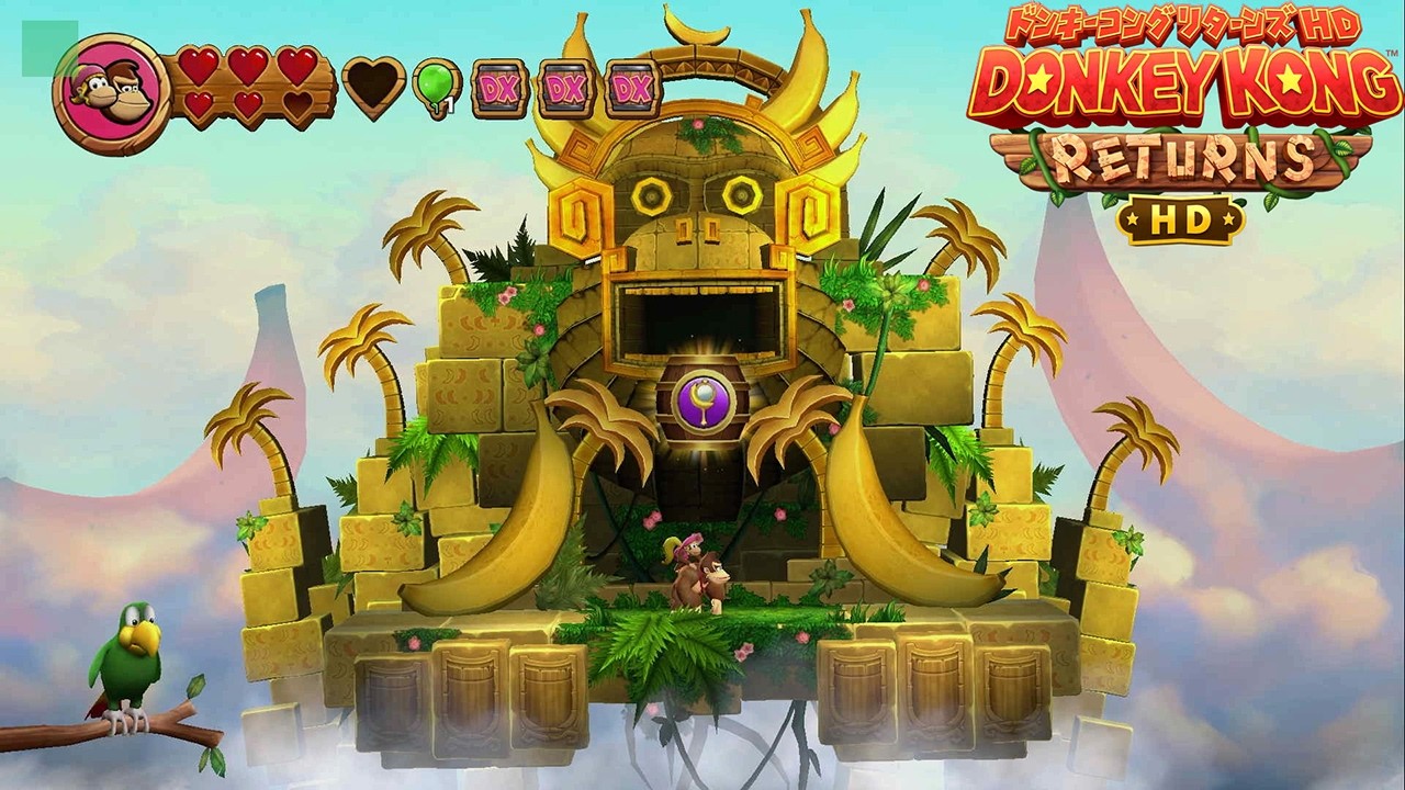 【スカイハイエリア】9-8 ぐるぐるボルケーノ 9-9 黄金のしんでん ピースの場所 攻略【ドンキーコング リターンズ HD】